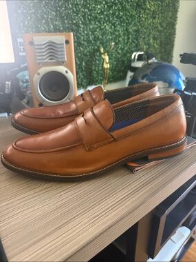 Vince Camuto Tan Leather Penny Loafers
